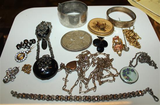 Chatelaine, bangle & mixed jewellery